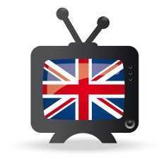 Retro TV with screen England Flag vector illustration - Illustration