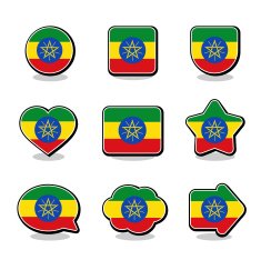 ETHIOPIA FLAG ICON SET