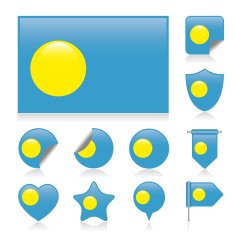 Palau flag set