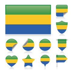 Gabon flag set
