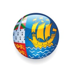 World Flag Button Saint Pierre and Miquelon