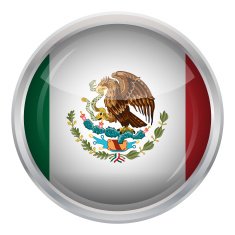 Glossy Button - Flag of Mexico N4