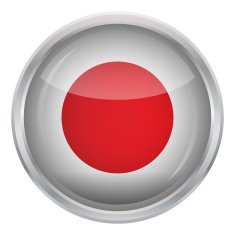 Glossy Button - Flag of Japan N3