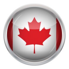 Glossy Button - Flag of Canada N4