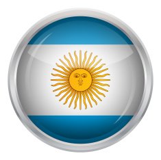 Glossy Button - Flag of Argentina N4