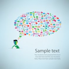 Template design User idea with soccer icon background