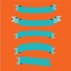 ribbon set flat design N4
