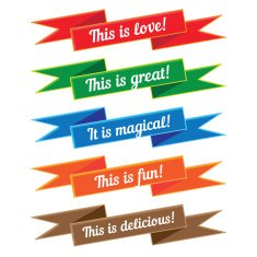 Ribbon with inscriptions Set Vector