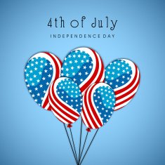 Glossy air balloons painted in American National Flag colors
