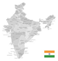 Detailed Vector Map of India N2