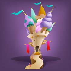 Cartoon fairytale castle Vector illustration