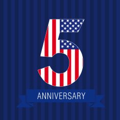 Anniversary 5 US flag logo