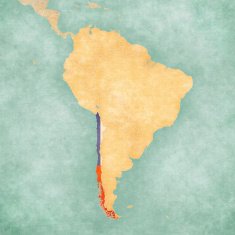 Map of South America - Chile (Vintage Series)