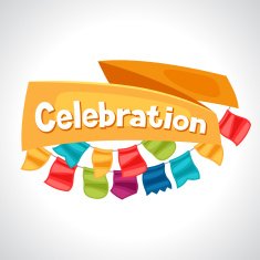Celebration holiday greeting card with garland of flags N7
