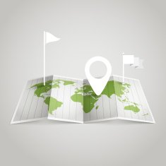 World map with different marks