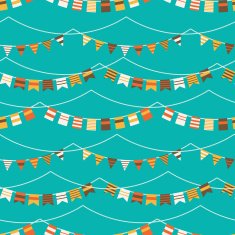 Colorful pattern with bunting and garland N6