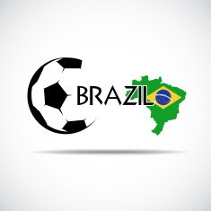 Soccer ball with Brazil map