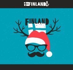 Emblem of Finland with hand drawn image in vintage style N2