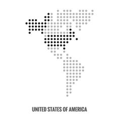 The United States of America map dotted vector