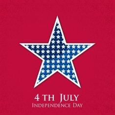 Stylish star on red background for 4th Of July celebration