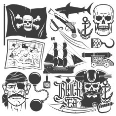 Pirate set for logos