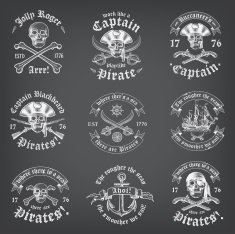 Chalkboard Death Pirate Logos