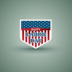 Happy labor day American shield style