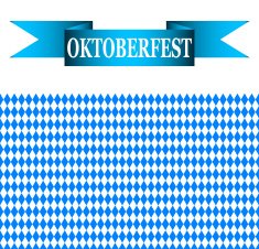 blue ribbon with the words Oktoberfest and Bavarian flag N2