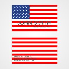 American Flag business card template N2