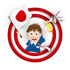 Japan Soccer Fan Flag Cartoon