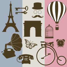 Set of design elements the old France