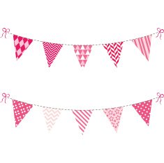 Pink Bunting Flag set