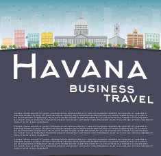 Havana Skyline with Color Building Blue Sky and copy space N2