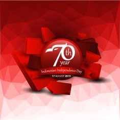 Indonesian Independence Day Logo with geometric Style Vector Background N6