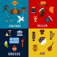 Culture art and history icons of Greece