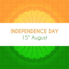 Indian independence day greeting card with national tricolor and ornament