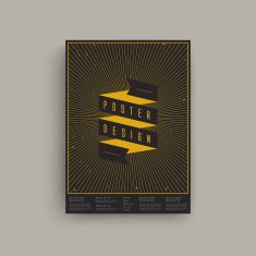 trendy geometric element poster design