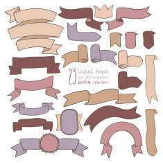 tape set of labels for design
