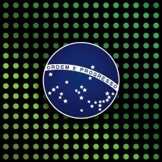 Digital background with blue disc of flag Brazil N2