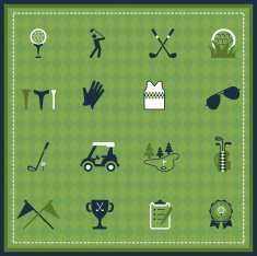 Golf vector icons set N2