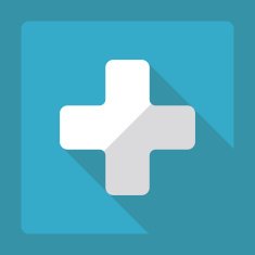 Flat modern design with shadow medical cross N2