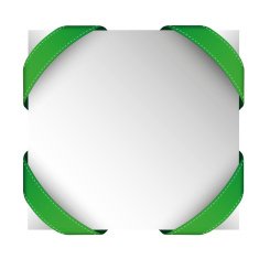 Vector corner ribbon green N4