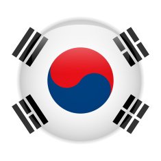 South Korea Flag glossy button N5