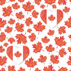 Seamless pattern with maple leafs