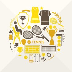 Vector illustration with sports objects for tennis N6