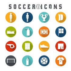 Vector collection of flat icons on the theme football N4