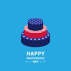 Cake star strip Independence day 4th of July Flat