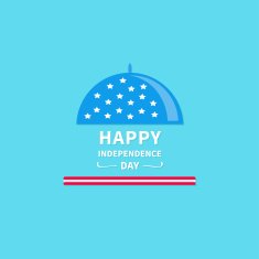 Platter cloche Star strip Independence day 4th of July Flat
