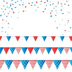 Vector independence 4 July element flags and confetti N2