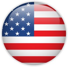 United States Flag Glossy Button N3